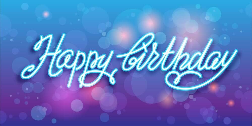 sky blue neon happy birthday text written on a beautiful  background expressing birthday wishes
sky blue neon happy birthday card