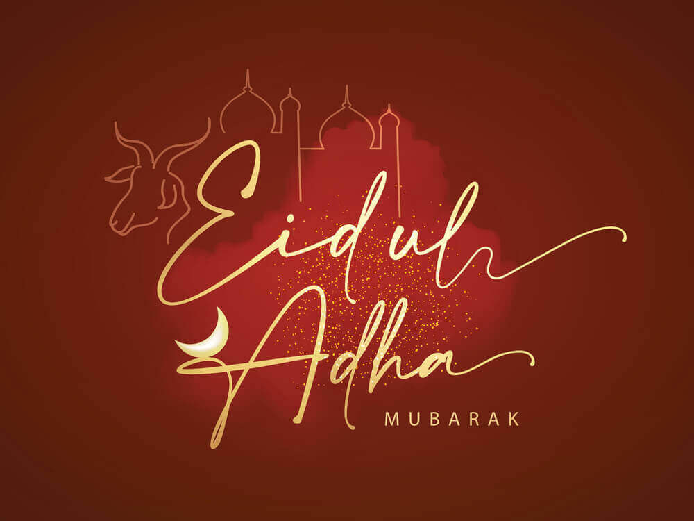 creative eid ul adha calligraphic lettering vector illustrations expressing eid ul adha 2023 greetings